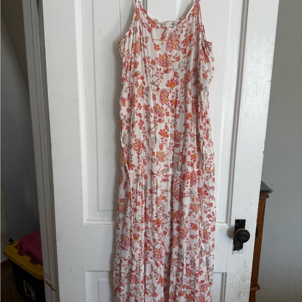 SO Floral Maxi Dress - White and Orange